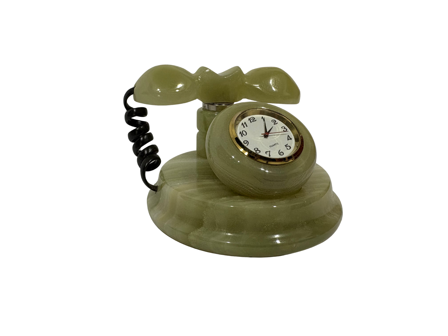 Vintage Stone Telephone Desk Clock