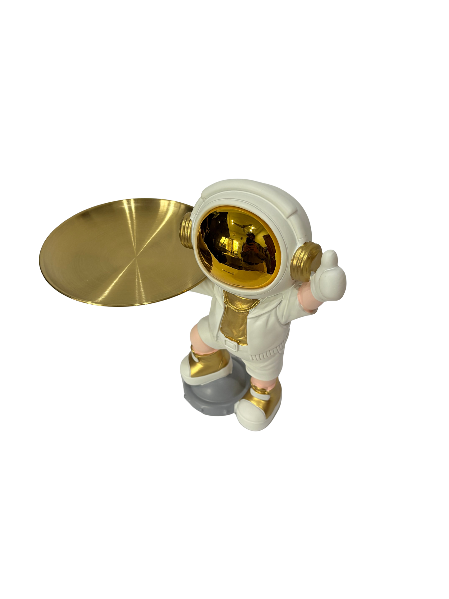 White Astronaut Candle Holder