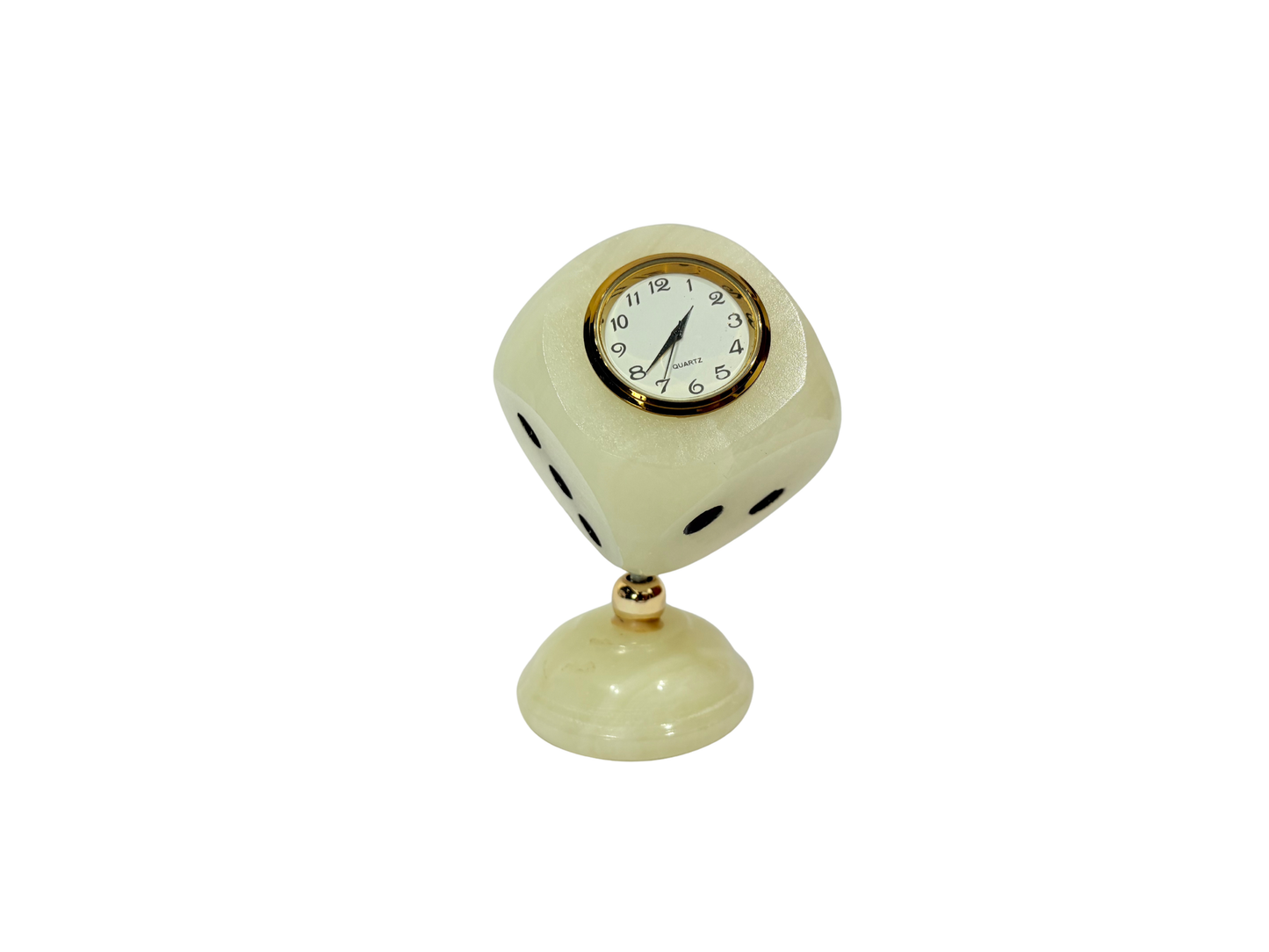 Pedestal Marble Dice Clock
