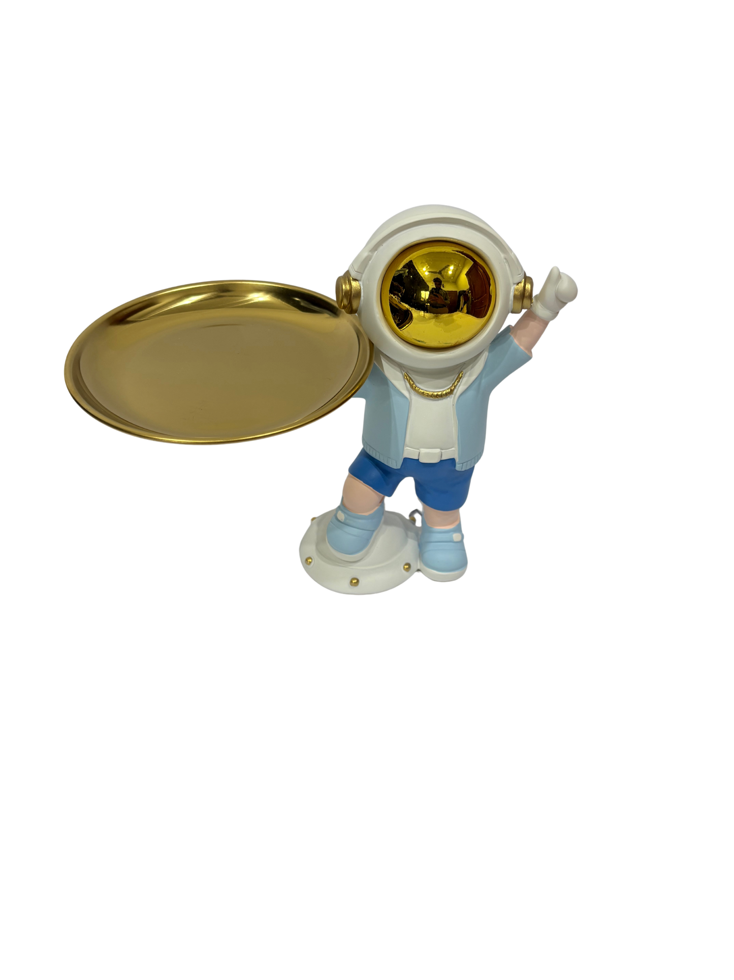 Blue Astronaut Candle Holder