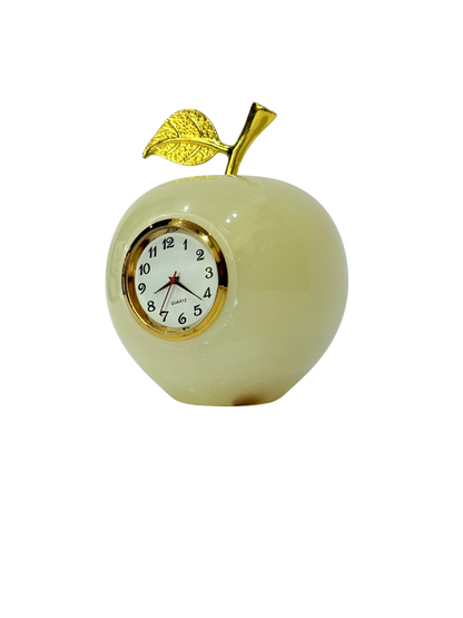 Golden Leaf Marble Apple Clock