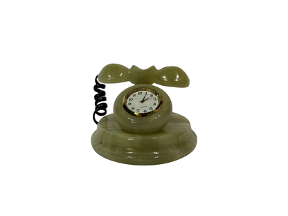 Vintage Stone Telephone Desk Clock
