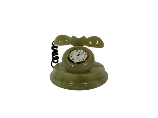 Vintage Stone Telephone Desk Clock