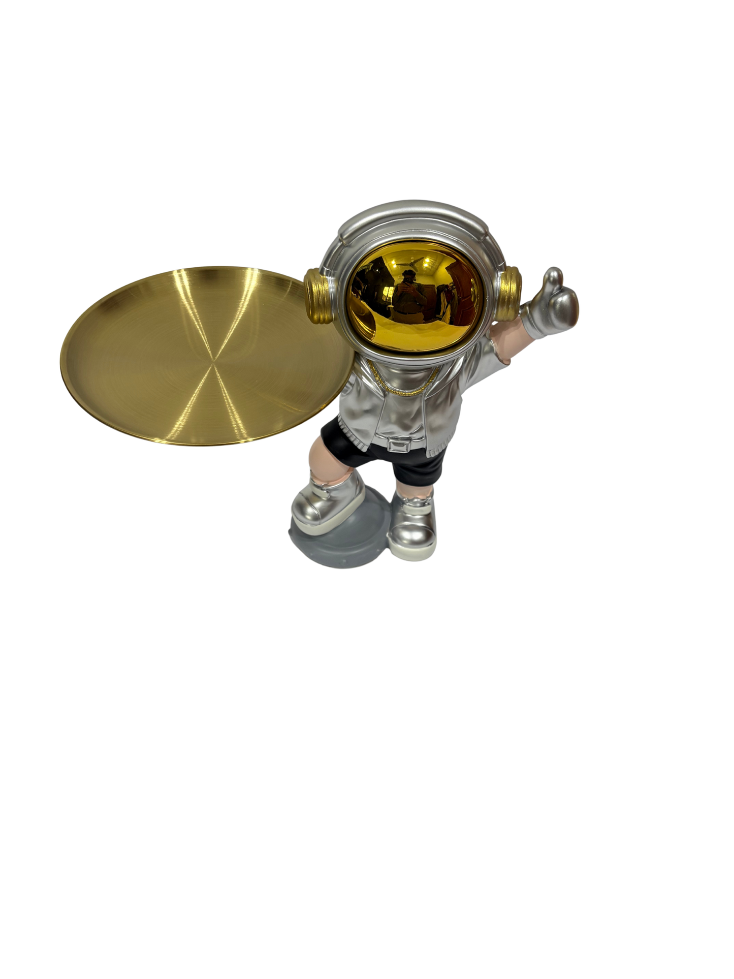 Silver Astronaut Candle Holder