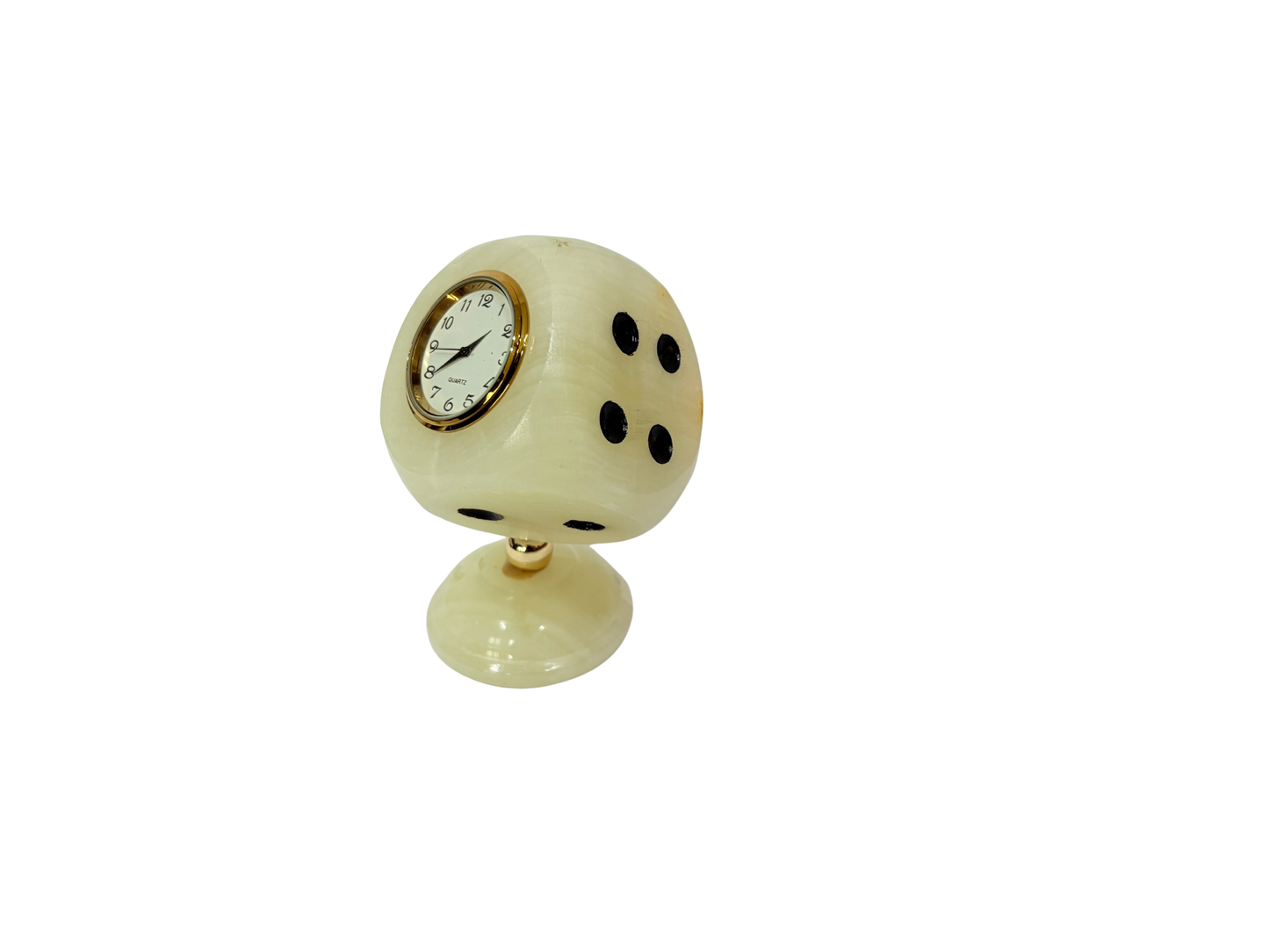 Pedestal Marble Dice Clock