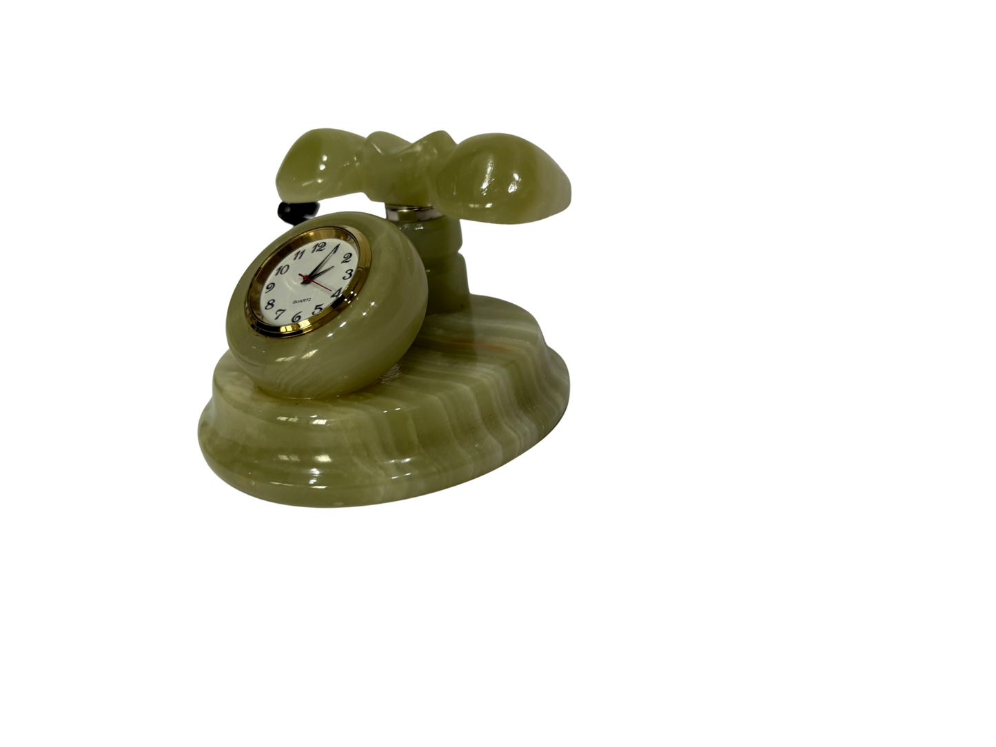 Vintage Stone Telephone Desk Clock