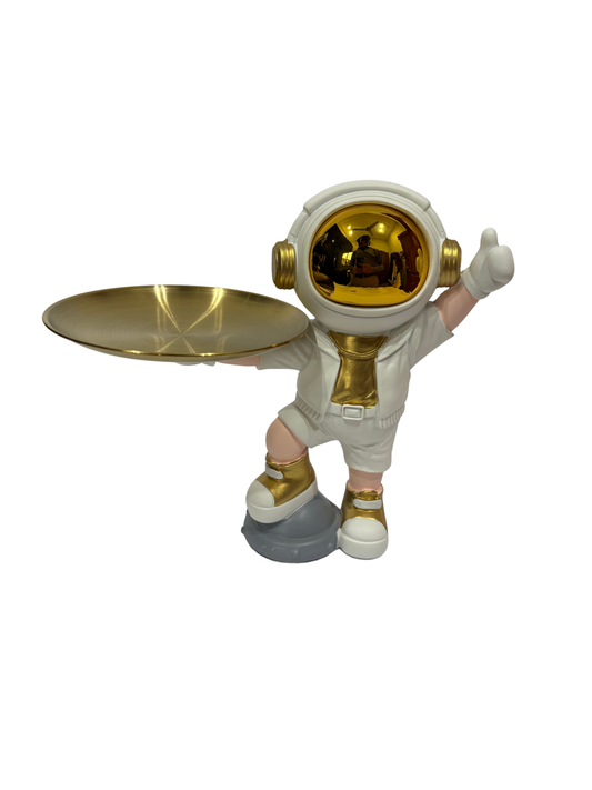 White Astronaut Candle Holder