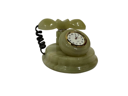 Vintage Stone Telephone Desk Clock