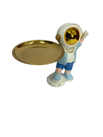 Blue Astronaut Candle Holder