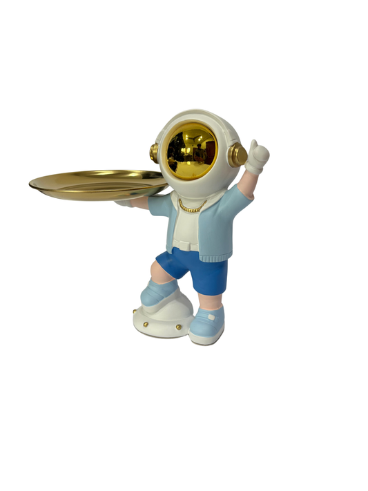 Blue Astronaut Candle Holder